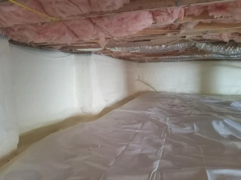Crawl space encapsulation with closed-cell spray foam for Spray Foam Roofing in Rochester
